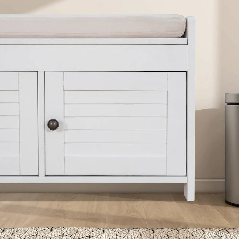 43.5 Storage Bench With Linen Blend Cushion