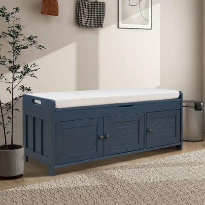 43.5 Storage Bench With Linen Blend Cushion