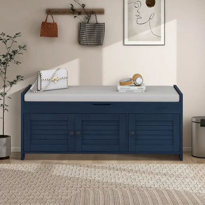 43.5 Storage Bench With Linen Blend Cushion