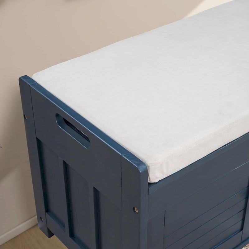 43.5 Storage Bench With Linen Blend Cushion