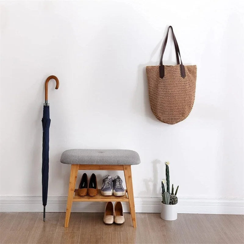 Bamboo Entryway Bench - 11.8D x 23.6W x 17.7H