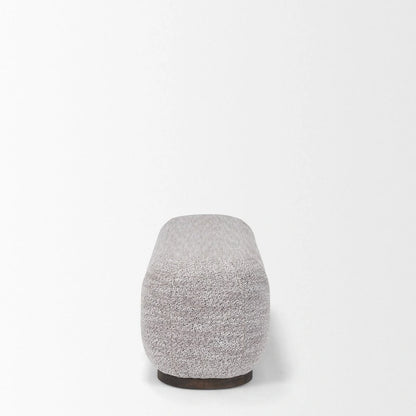 Siren Gray Fabric w/ Dark Brown Wood Oblong Bench