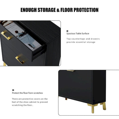 Hidden Shoe Rack Storage for Entryway,Free Standing Shoe Organizer with 2 Flip Drawers