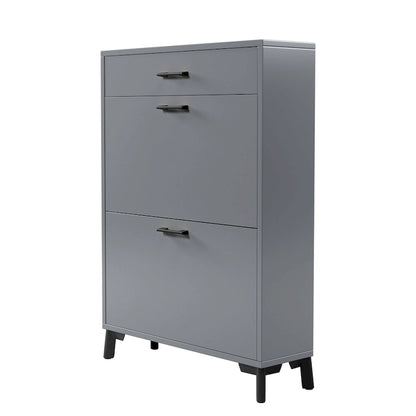 Hidden Shoe Rack Storage for Entryway,Free Standing Shoe Organizer with 2 Flip Drawers