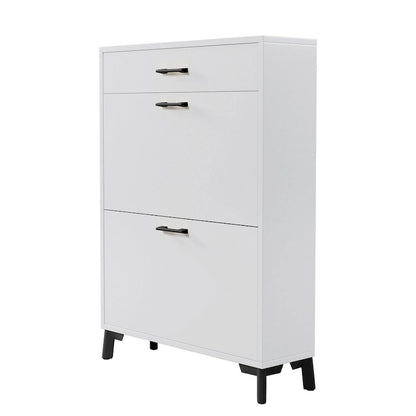 Hidden Shoe Rack Storage for Entryway,Free Standing Shoe Organizer with 2 Flip Drawers