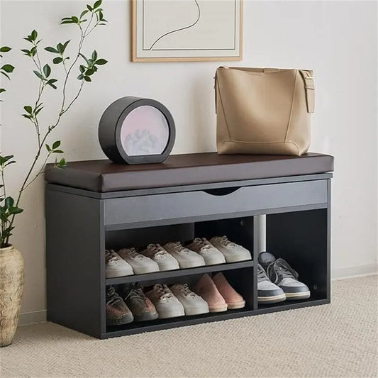 Shoe Storage Bench with Cover 2-Tier 39 Inches - 11.81D x 39.4W x 17H