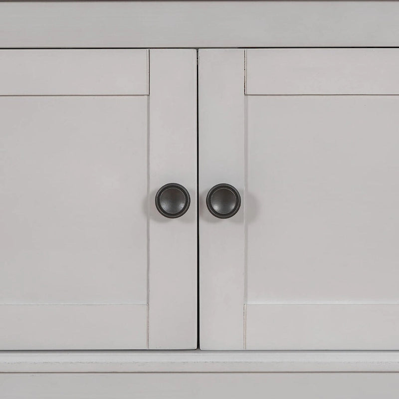 Classic Vintage Wooden Storage Bench with Two Cabinets