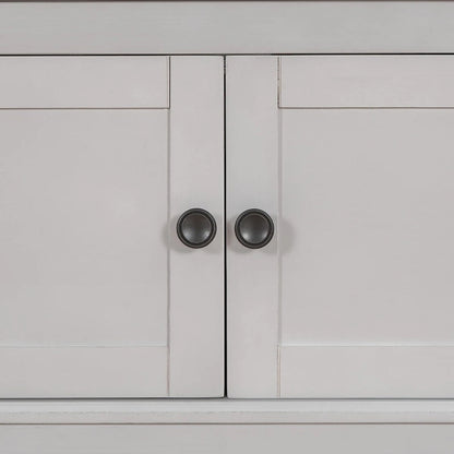 Classic Vintage Wooden Storage Bench with Two Cabinets