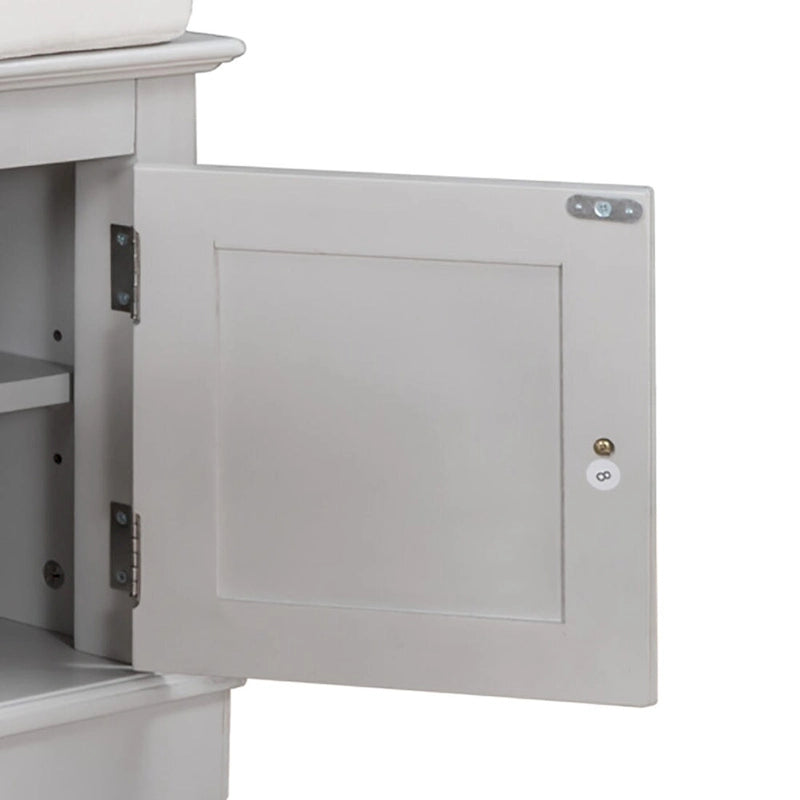 Classic Vintage Wooden Storage Bench with Two Cabinets