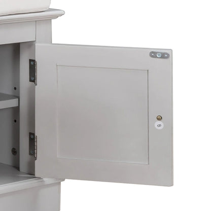 Classic Vintage Wooden Storage Bench with Two Cabinets