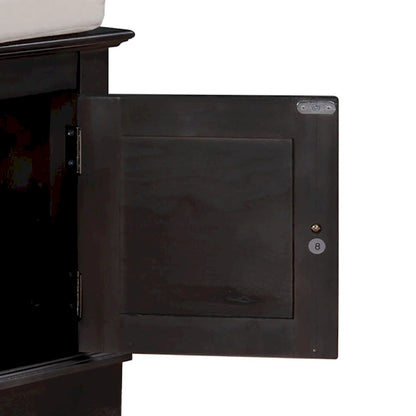 Classic Vintage Wooden Storage Bench with Two Cabinets