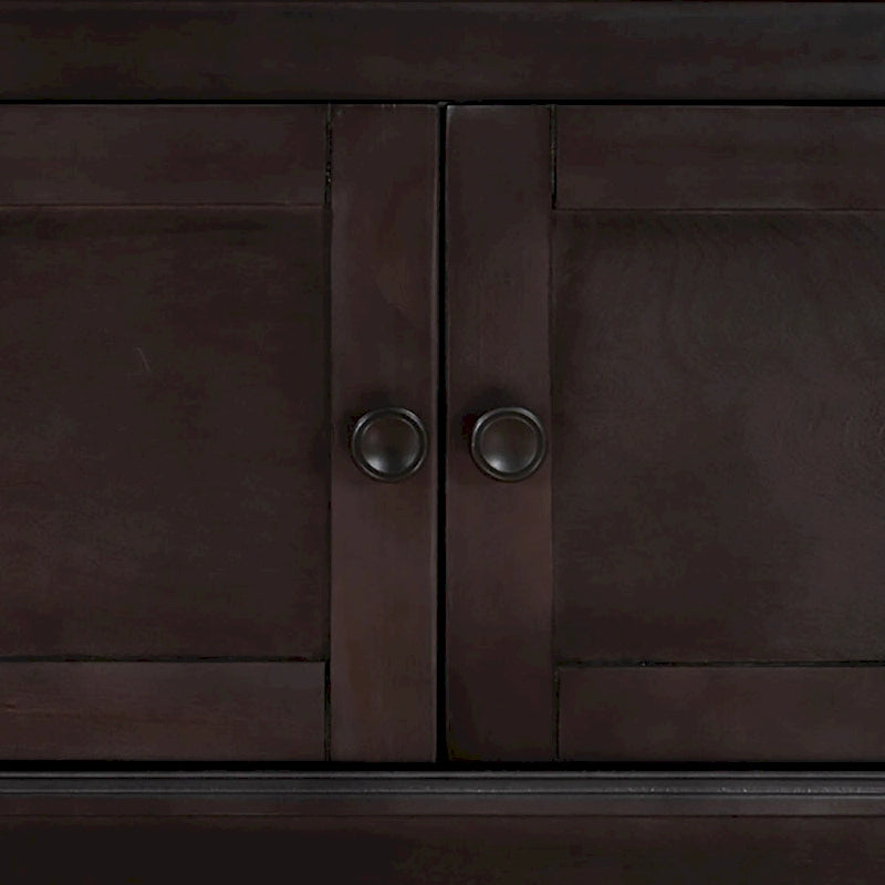 Classic Vintage Wooden Storage Bench with Two Cabinets