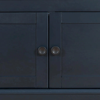 Classic Vintage Wooden Storage Bench with Two Cabinets