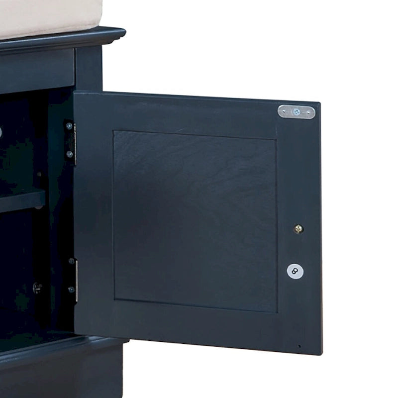 Classic Vintage Wooden Storage Bench with Two Cabinets