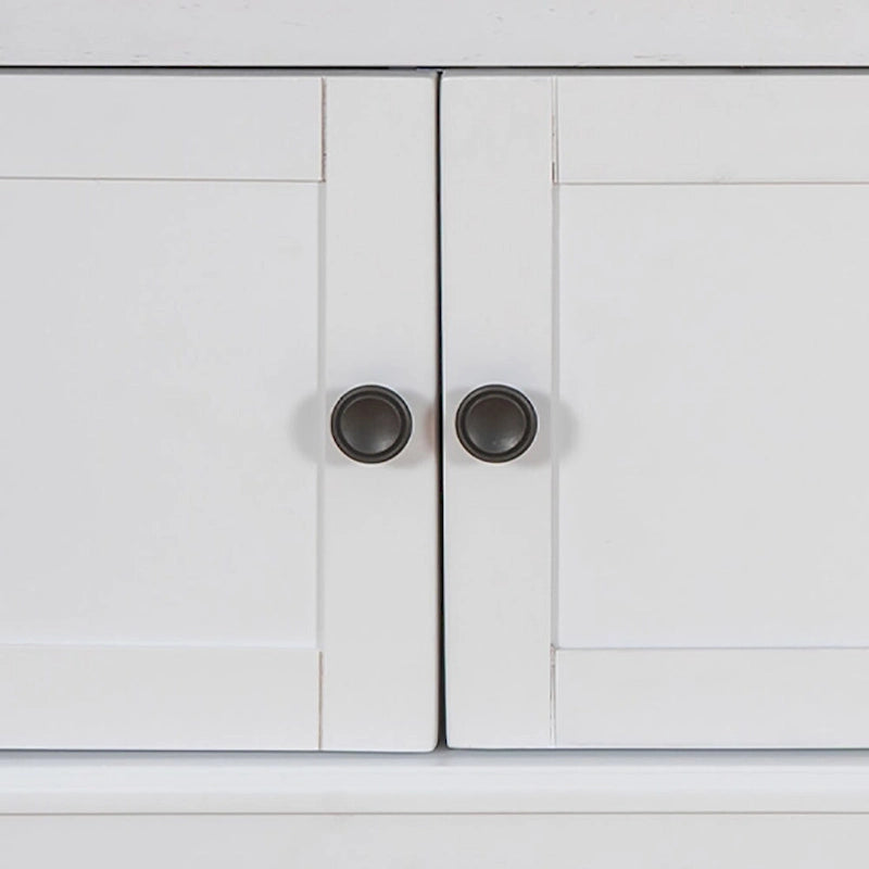 Classic Vintage Wooden Storage Bench with Two Cabinets