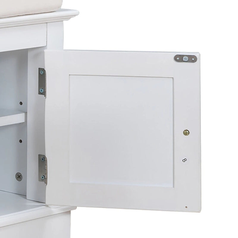 Classic Vintage Wooden Storage Bench with Two Cabinets