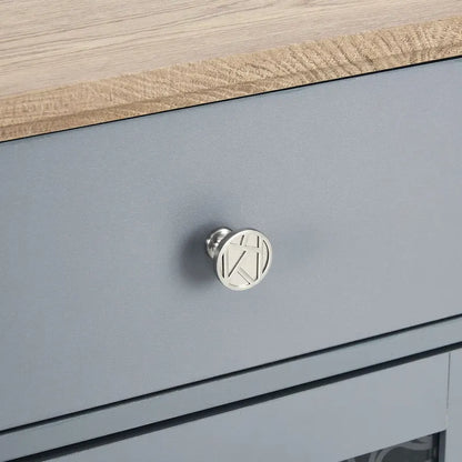 56.46W Sideboard with 2 Drawers and Elegant Glass Door Cabinets - N/A