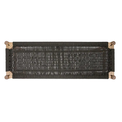Fernway Solid Wood and Woven Rope Entryway Bench - 43.3L x 15.0W x 18.0H