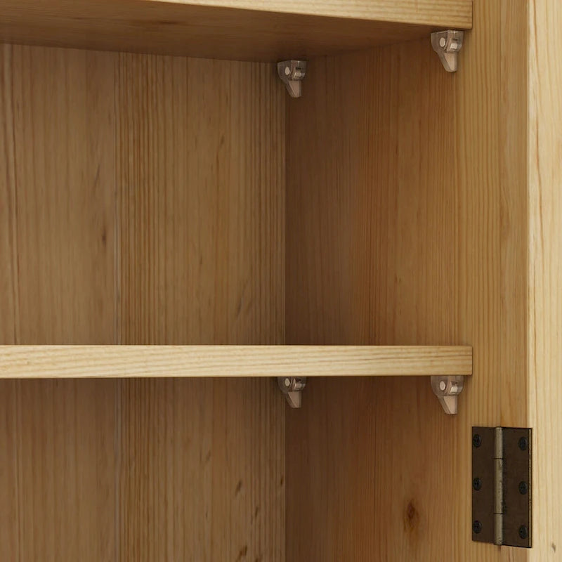 Glass Door Vintage Double Door Wall Cabinet