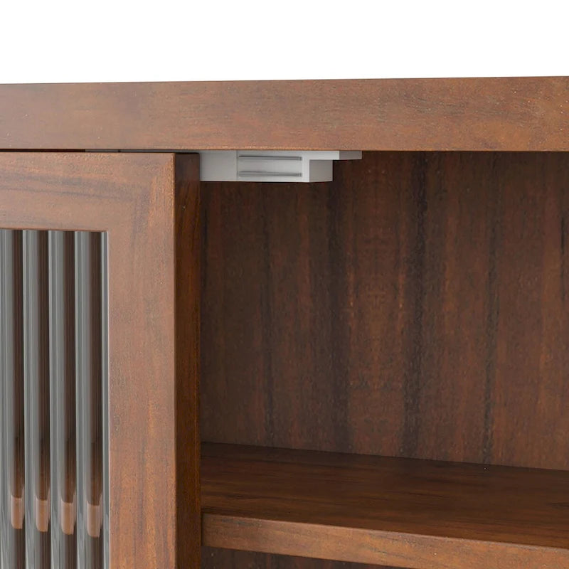 Glass Door Vintage Double Door Wall Cabinet