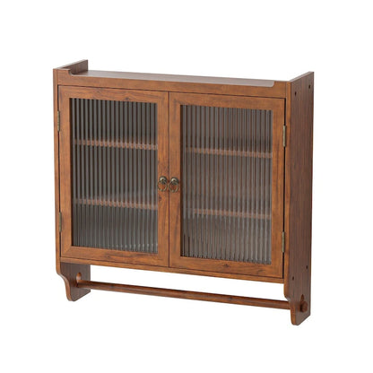 Glass Door Vintage Double Door Wall Cabinet