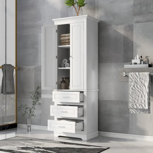 Tall Storage Cabinet with Three Drawers