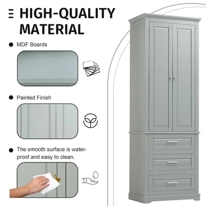 Tall Storage Cabinet with Three Drawers