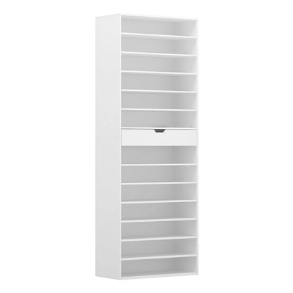 Versatile Storage Solution White Shoe Cabinet for Flats Boots 78.18H
