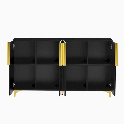 55 Sideboard Storage Cabinet with Adjustable Shelves, Glossy Finish