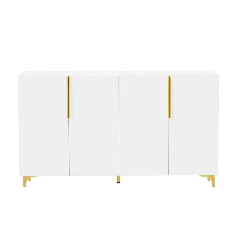 55 Sideboard Storage Cabinet with Adjustable Shelves, Glossy Finish
