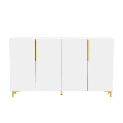 55 Sideboard Storage Cabinet with Adjustable Shelves, Glossy Finish