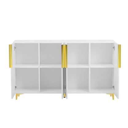 55 Sideboard Storage Cabinet with Adjustable Shelves, Glossy Finish
