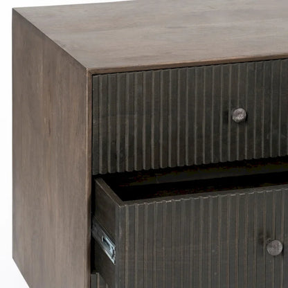 Grace Two-Tone Brown Solid Wood 6 Drawer Sideboard - 70.0L x 18.0W x 31.0H