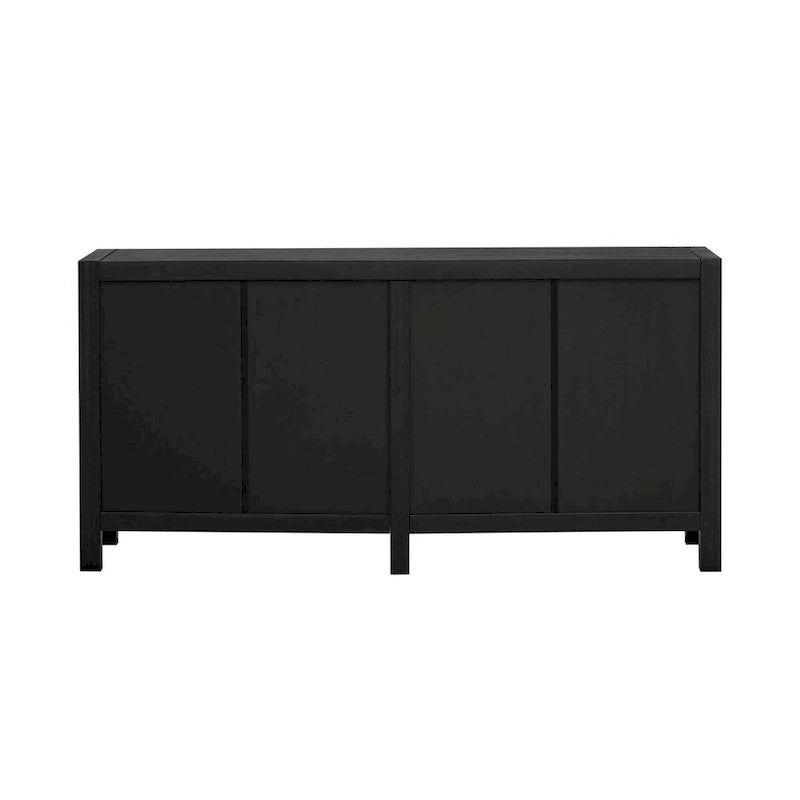 Ash Veneer Cabinet with Radiating Line Pattern Doors