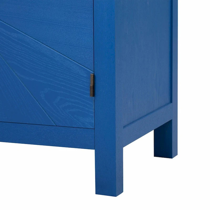 Ash Veneer Cabinet with Radiating Line Pattern Doors