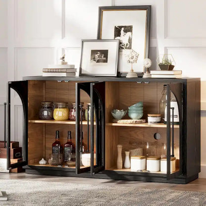 Retro 4-Door Large Storage Sideboard