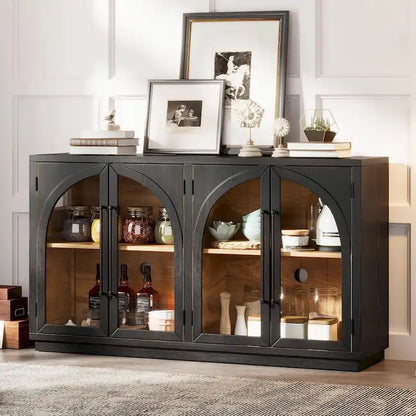 Retro 4-Door Large Storage Sideboard