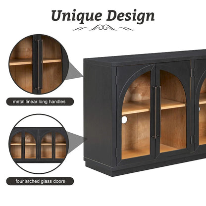 Retro 4-Door Large Storage Sideboard