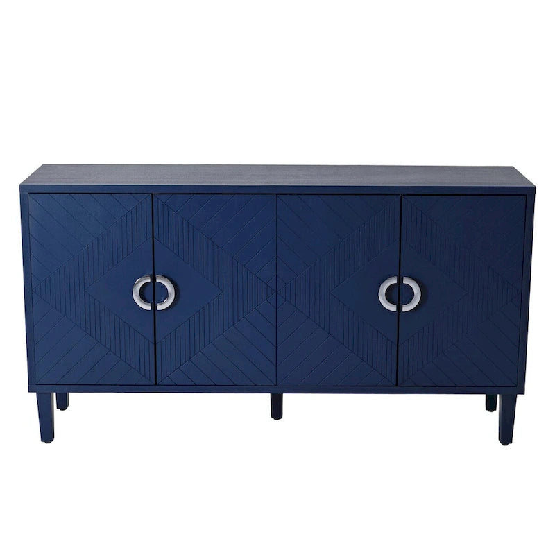 Stylish and Functional 4-Door Storage Cabinet with pine legs