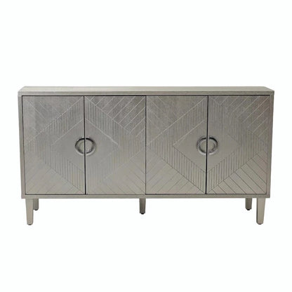 Stylish and Functional 4-Door Storage Cabinet with pine legs