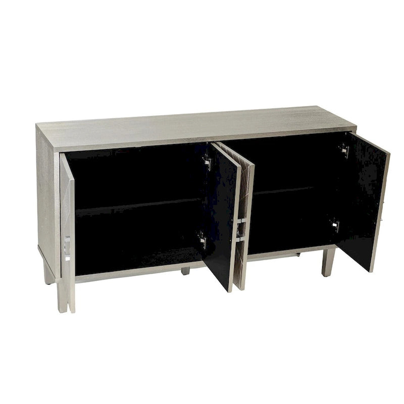 Stylish and Functional 4-Door Storage Cabinet with pine legs