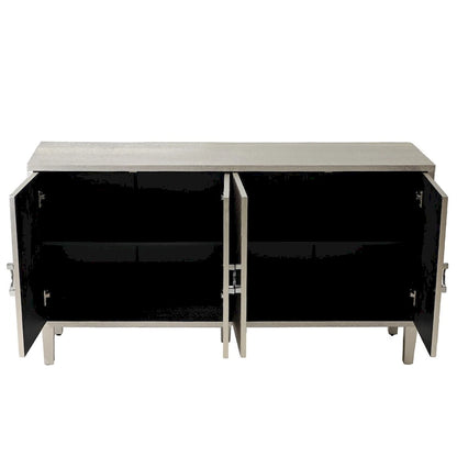 Stylish and Functional 4-Door Storage Cabinet with pine legs