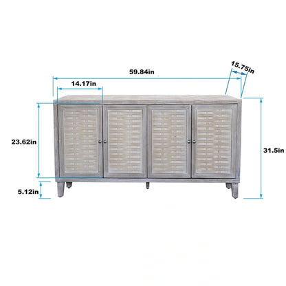 Accent Cabinet 4 Door Wooden Cabinet Sideboard Buffet