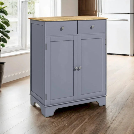 Double Door Sideboard Buffet Cabinet with Drawers and Adjustable Shelf