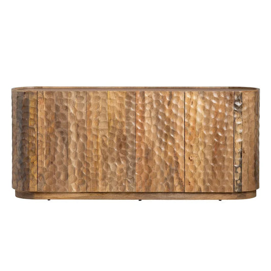 Textured Mango Wood Four-Door Living Room Buffet Sideboard