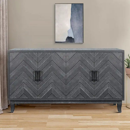 Modern Vintage Wooden Storage Dining Sideboard with Two Cabinets