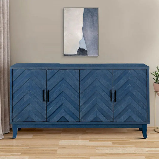 Modern Vintage Wooden Storage Dining Sideboard with Two Cabinets