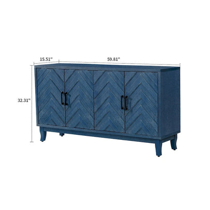 Modern Vintage Wooden Storage Dining Sideboard with Two Cabinets
