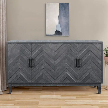Modern Vintage Wooden Storage Dining Sideboard with Two Cabinets