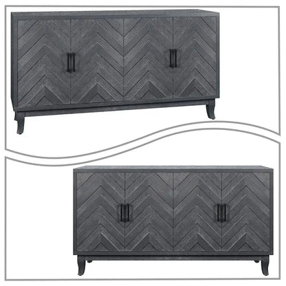 Modern Vintage Wooden Storage Dining Sideboard with Two Cabinets